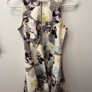 Bar III Floral Patterned Zipper Dress